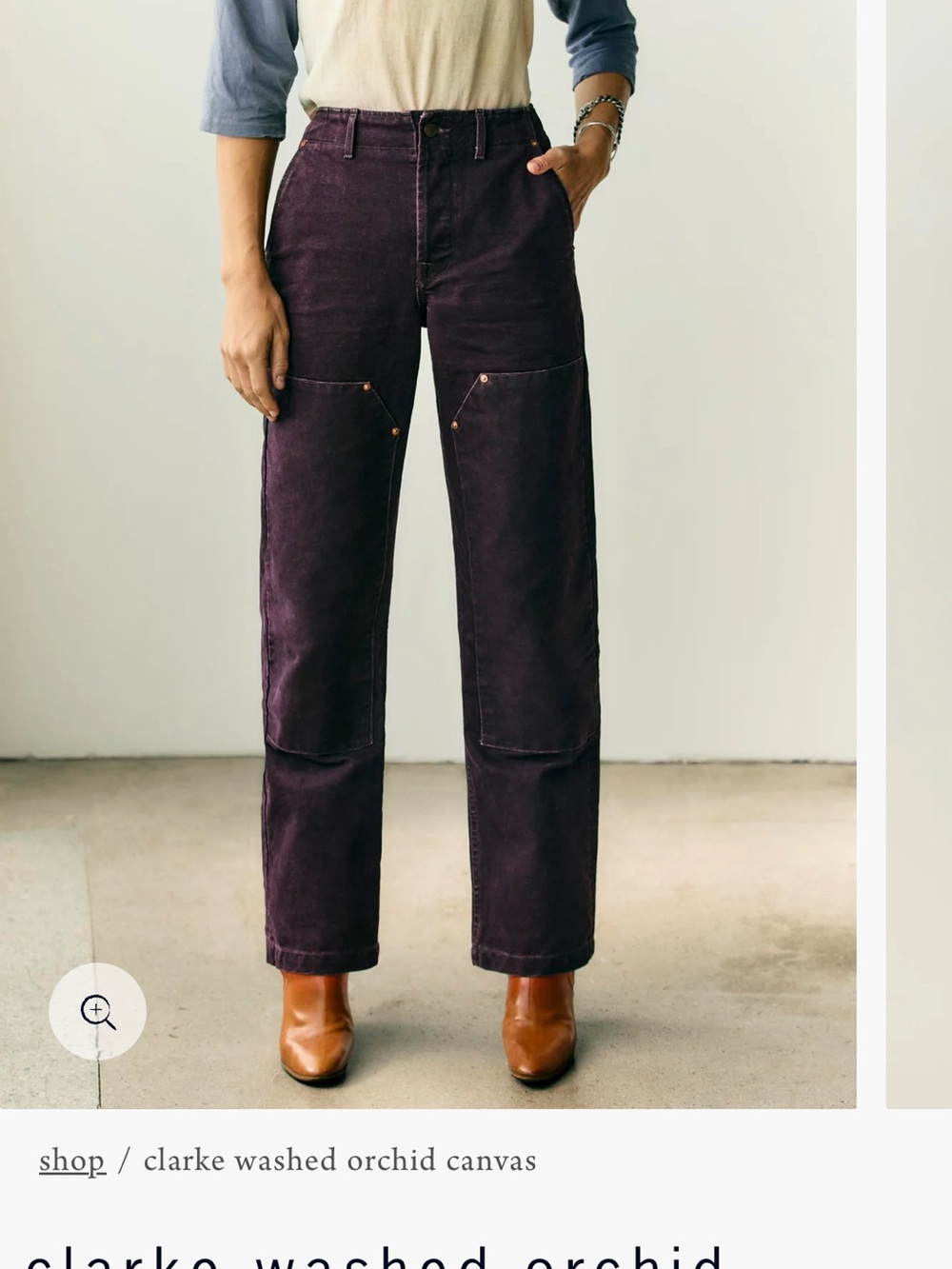 Washed Orchid Canvas Utility Pants